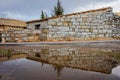 Old house in the village and its reflection in a puddle Royalty Free Stock Photo