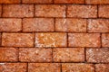 Wall of old red brick close up - background Royalty Free Stock Photo