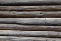 A wall of old round logs Royalty Free Stock Photo