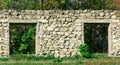 The Wall Of The Old Ruined Building Is Built Of Stone Royalty Free Stock Photo