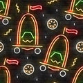 Vector realistic isolated neon sign of Ratha Yatra on a wall seamless pattern for template website decoration and wallpaper coveri Royalty Free Stock Photo