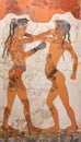 Boxing Boys Fresco from Akrotiri, Santorini, Cyclades, Greece