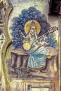 Wall painting Goddess of Knowledge Saraswati Nawalgarh Mandawa Rajasthan