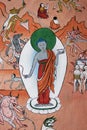 Wall painting of Lord Buddha in a temple