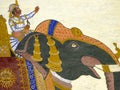 Wall painting of a Maharaja - Rajasthan - India.