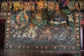 Protector deities of Tibetan Buddhist , the fresco , wall painting of Nechung Monastery , Lhasa , Tibet