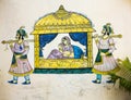 Wall painting in Udaipur at a local house Royalty Free Stock Photo