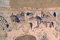Wall painting of war scene form Ramayana