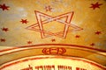 Wall paintings in a prayer room at the Jewish Ghetto Terezin Czech Republic