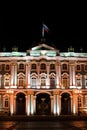 Wall of palace at night