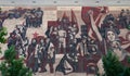 Wall panel in Dresden, 1960s communist propaganda Royalty Free Stock Photo