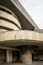 Wall with panels fragment of building in Saint-Petersburg, Russia, Soviet modernism brutalism