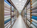 Wall paper rows in a specialized goods store