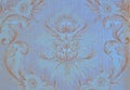 Wall, paper, Wallpaper, with original, gold, floral pattern, blue background, renovation, design