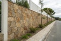 Wall partially lined with natural stone Royalty Free Stock Photo