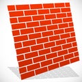 Wall in perspective. Brickwall for construction, building or obs