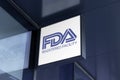 Wall of Pharma company showing on Square sign light board l FDA Registered Facility. approved Royalty Free Stock Photo