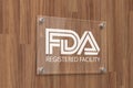 Wall of Pharma company showing on square sign light board l FDA Registered Facility. approved