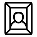 Wall picture portrait icon, outline style