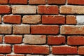 Wall piled of red old brick Royalty Free Stock Photo