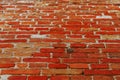 Wall piled of red old brick Royalty Free Stock Photo