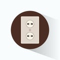 Wall plug electricity brown cicle design