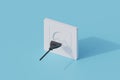 Wall plug single isolated object. 3d render illustration