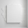 Wall poster mockup five-sided polygon with rounded corners. AI generation