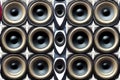 Wall of powerful audio speakers Royalty Free Stock Photo
