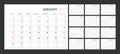 Wall quarterly calendar template for 2022 in a classic minimalist style. Week starts on Sunday. Ready to print Royalty Free Stock Photo
