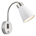 Wall reading light with swivel head and USB port Royalty Free Stock Photo