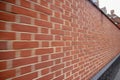 The wall from red brick blur for background Royalty Free Stock Photo