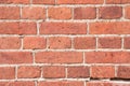 Wall of red brick cemented in seams with cement Royalty Free Stock Photo