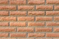 Wall of red brick. Concrete fence. Royalty Free Stock Photo