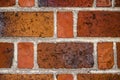 Wall of red brick laid on cement mortar Royalty Free Stock Photo