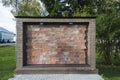 A wall of red bricks from various manufacturers in Tsarist Russia, the village of Vyatkoye, Yaroslavl Region, Russia. Shot close Royalty Free Stock Photo