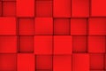 Wall of red cubes. Abstract background Royalty Free Stock Photo