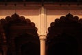 Delhi, India - May 15, 2021 : Wall of Red Fort Lal Qila Delhi - World Heritage Site. Inside view of the Red Fort, Royalty Free Stock Photo