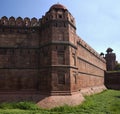 Wall of Red Fort or Lal Qila of UNESCO World Heritage Site at the ancient city of Delhi in New Delhi, India Royalty Free Stock Photo