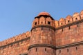 The wall of Red Fort  Lal Qila  was the main residence of the old indian emperors located in the center of Delhi, India, World H Royalty Free Stock Photo