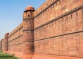 The wall of Red Fort Lal Qila was the main residence of the old indian emperors located in the center of Delhi, India, World H Royalty Free Stock Photo