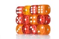Wall of red and orange dice Royalty Free Stock Photo