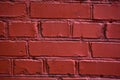 The wall of red-painted brick building in the city Royalty Free Stock Photo