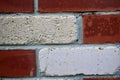 The wall of red and white sand-lime brick