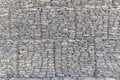 The wall of river stones packed in a metal grid Royalty Free Stock Photo