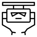 Wall robot icon outline vector. Cute toy