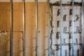 Wall of room during on the remodeling, renovating, extension, restoration, reconstruction Royalty Free Stock Photo