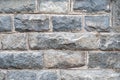 A wall of rough granite bricks with cement grout between them Royalty Free Stock Photo