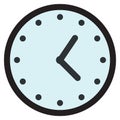 Wall round analog clock face, watch icon
