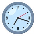 Wall Round Clock Flat Icon Isolated on White Royalty Free Stock Photo